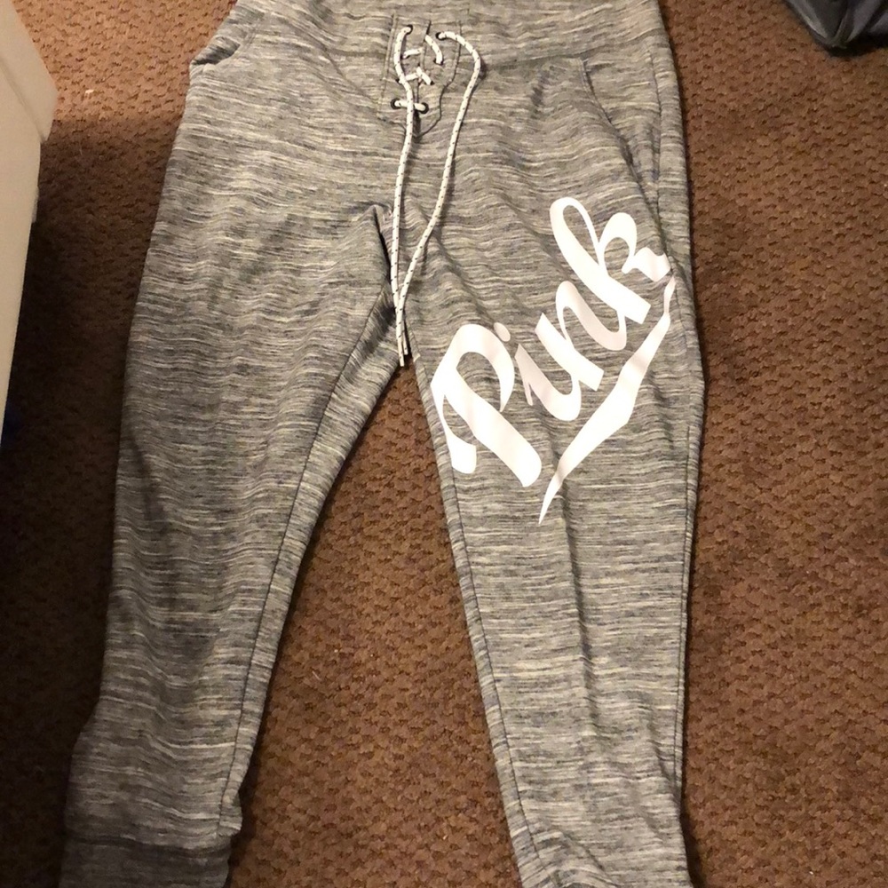 From Victoria secret pink, grey capri sweatpants